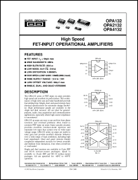 OPA132UA datasheet: High Speed FET-Input Operational Amplifiers OPA132UA