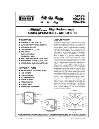 OPA2134UA/2K5 datasheet: SoundPlus™ High Performance Audio Operational Amplifiers OPA2134UA/2K5