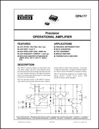OPA177FP datasheet: Precision Operational Amplifier OPA177FP