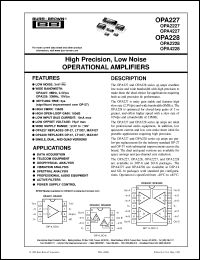 OPA227U datasheet: High Precision, Low Noise Operational Amplifiers OPA227U