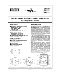 OPA237UA datasheet: Single-Supply Operational Amplifiers MicroAmplifier™ Series OPA237UA