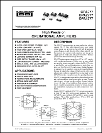 OPA2277P datasheet: High Precision Operational Amplifiers OPA2277P