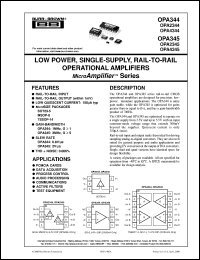 OPA344NA datasheet: Low Power, Single-Supply, Rail-To-Rail Operational Amplifiers--MicroAmplifier Series OPA344NA