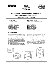 OPA4350EA/2K5 datasheet: High-Speed, Single-Supply, Rail-to-Rail Operational Amplifiers MicroAmplifier™ Series OPA4350EA/2K5