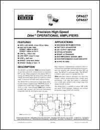 OPA627AU datasheet: Precision High-Speed Difet® Operational Amplifier OPA627AU