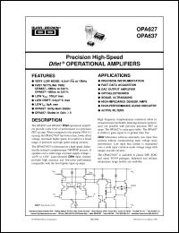 OPA637BM datasheet: Precision High-Speed Difet® Operational Amplifier OPA637BM