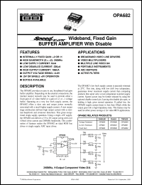 OPA682N/3K datasheet: SpeedPlus Wideband, Fixed Gain Buffer Amplifier With Disable OPA682N/3K