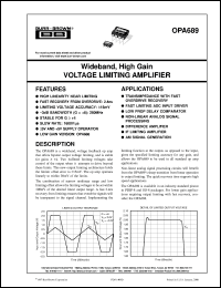OPA689P datasheet: Wideband, High Gain Voltage Limiting Amplifier OPA689P