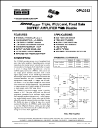 OPA3682E/2K5 datasheet: SpeedPlus Triple, Wideband, Fixed Gain Buffer Amplifier With Disable OPA3682E/2K5