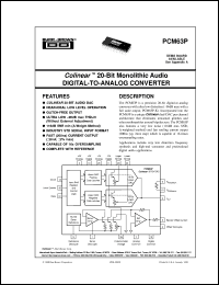 PCM63P-J datasheet: Colinear™ 20-Bit Monolithic Audio D/A Converter PCM63P-J