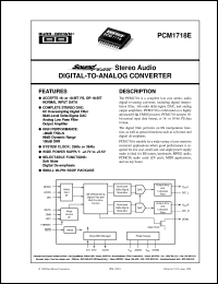 PCM1718E/2K datasheet: SoundPlus™ Stereo Audio Digital-To-Analog Converter PCM1718E/2K