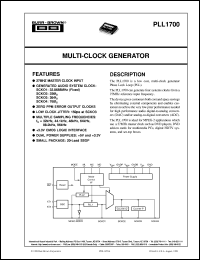 PLL1700E datasheet: Multi-Clock Generator PLL1700E