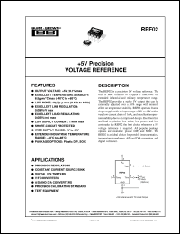 REF02BU/2K5 datasheet: +5V Precision Voltage Reference REF02BU/2K5