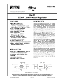 REG103UA-2.7 datasheet: DMOS 500mA Low Dropout Regulator REG103UA-2.7