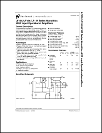 LF155H datasheet: LF155/LF156/LF157 Series Monolithic JFET Input Operational Amplifier LF155H