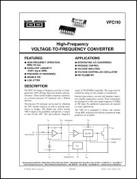 VFC110AG datasheet: High Frequency Voltage-to-Frequency Converter VFC110AG