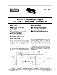 VFC121BP datasheet: Precision Single Power Supply Voltage-to-Frequency Converter VFC121BP