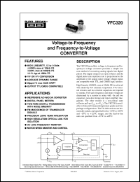 VFC320CM datasheet: Voltage-to-Frequency and Frequency-to-Voltage Converter VFC320CM