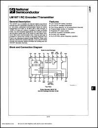 LM1871N datasheet: Complete six-channel digital proportional encoder and RF transmitter LM1871N