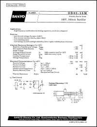 SB05-18M datasheet: Schottky barrier diode, 180V, 500mA rectifier SB05-18M