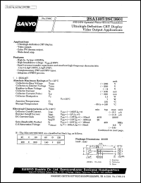 2SA1407 datasheet: PNP epitaxial planar silicon transistor, ultrahigh-definition CTR display video output application 2SA1407