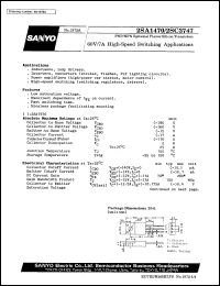 2SC3747 datasheet: NPN epitaxial planar silicon transistor, 60V/7A high-speed switching application 2SC3747