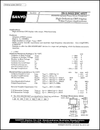 2SA1853 datasheet: PNP epitaxial planar silicon transistor, high-definition CTR display video output application 2SA1853