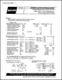 2SB631K datasheet: PNP epitaxial planar silicon transistor, 120V/1A low frequency power amp application 2SB631K