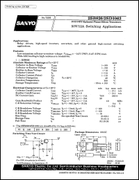 2SB826 datasheet: PNP epitaxial planar silicon transistor, 50V/12A, switching application 2SB826