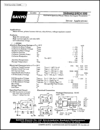 2SB882 datasheet: PNP epitaxial planar silicon darlington transistor, driver application 2SB882