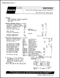 2SC3083 datasheet: NPN triple diffused planar silicon transistor, for switching regulator 2SC3083