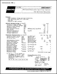 2SC3457 datasheet: NPN triple diffused planar silicon transistor, for switching regulator 2SC3457