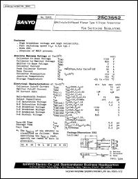 2SC3552 datasheet: NPN triple diffused planar silicon transistor, for switching regulator 2SC3552