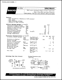 2SC3637 datasheet: NPN triple diffused planar silicon transistor, very high-definition display horizontal deflection output application 2SC3637