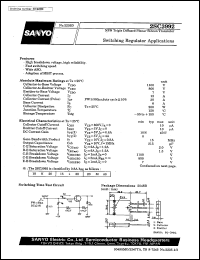 2SC3992 datasheet: NPN triple diffused planar silicon transistor, switching regulator application 2SC3992