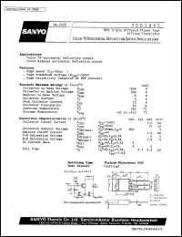 2SD1882 datasheet: NPN triple diffused planar silicon transistor, color TV horizontal deflection output application 2SD1882