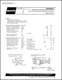 2SD2251 datasheet: NPN triple diffused planar silicon transistor, color TV horizontal deflection output switching application 2SD2251