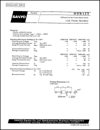 DSB15T datasheet: Diffused junction type silicon diode, 1,5A power rectifier DSB15T