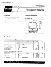 LB1951V datasheet: 3-phase brushless motor driver for portable VCR capstan use LB1951V