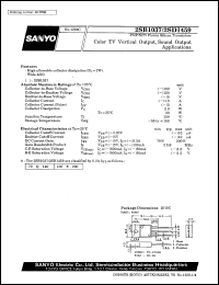 2SB1037 datasheet: PNP planar silicon transistor, color TV vertical output, sound output application 2SB1037