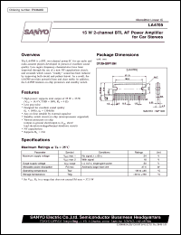 LA4705 datasheet: 15W 2-channel BTL AF power amplifier for car stereo LA4705