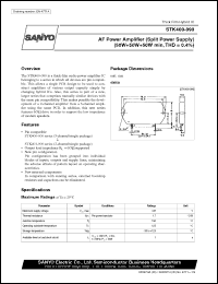STK400-090 datasheet: AF power amplifier (50W+50W+50W) STK400-090