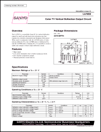 LA7832 datasheet: Color TV vertical deflection output circuit LA7832