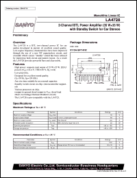 LA4728 datasheet: 2-channel BTL power amplifier (35W + 35W) with standby switch for car stereo LA4728