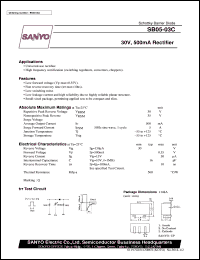 SB05-03C datasheet: Schottky barier diode, 30V/500mA rectifier SB05-03C