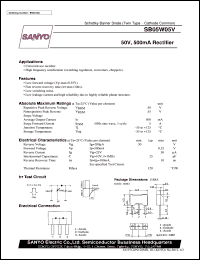 SB05W05V datasheet: Schottky barier diode, 50V/500mA rectifier SB05W05V