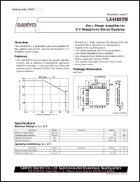 LA4582CM datasheet: Pre + power amplifier for 3-V headphone stereo system LA4582CM