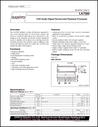 LA7289 datasheet: VCR audio signal record and playback processor LA7289
