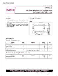 STK4221II datasheet: AF power amplifier (80W + 80W) STK4221II