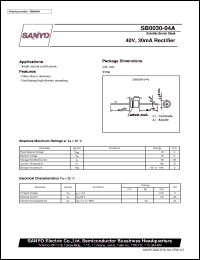 SB0030-04A datasheet: Schottky barrier diode, 40V/30mA rectifier SB0030-04A